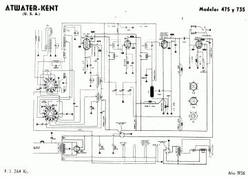 Atwater Kent 735 schematic circuit diagram